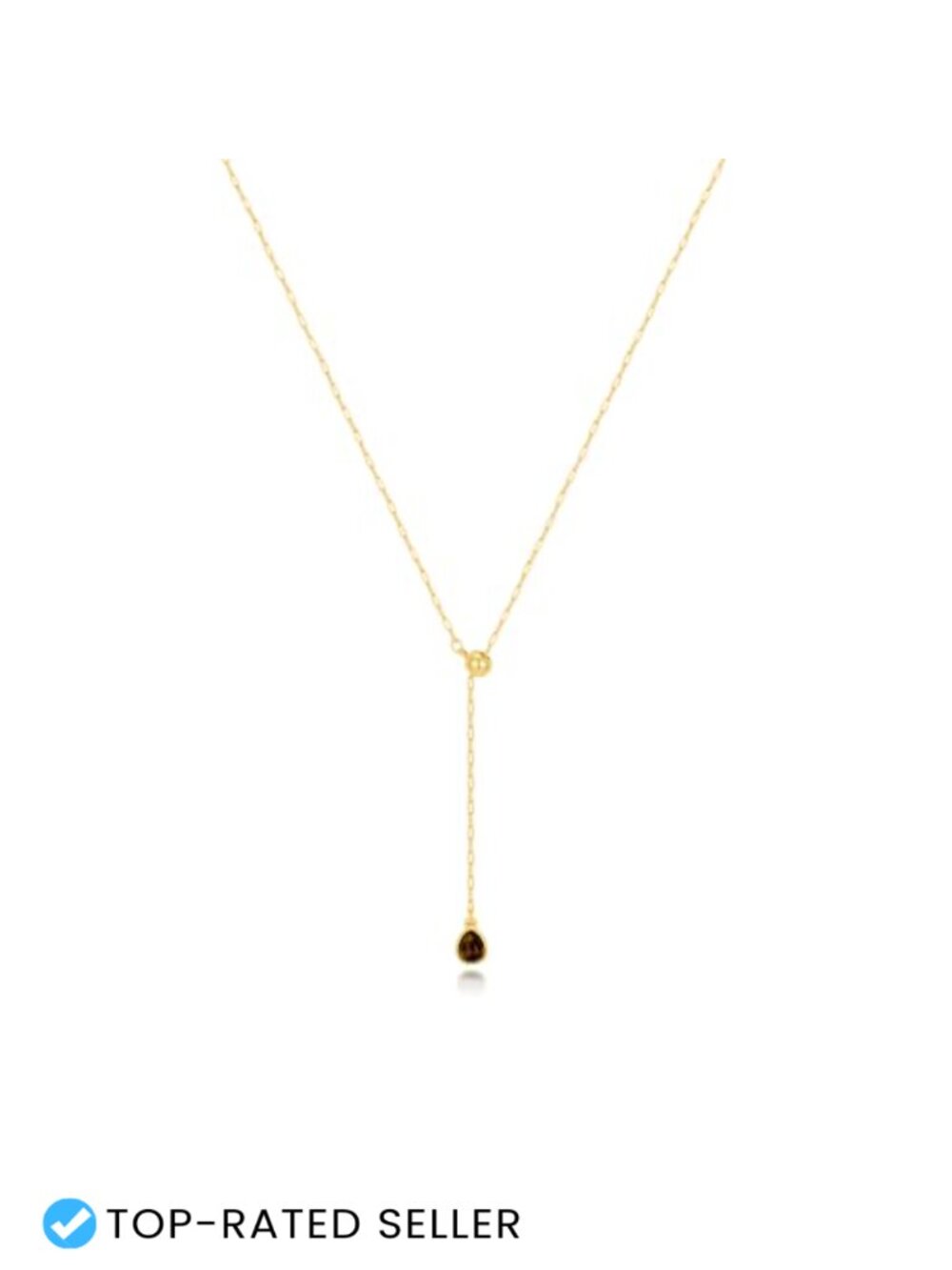 Gold Plated Lariat Necklace for Women Bohemian Tiger Eye Y-Shaped Drop Long